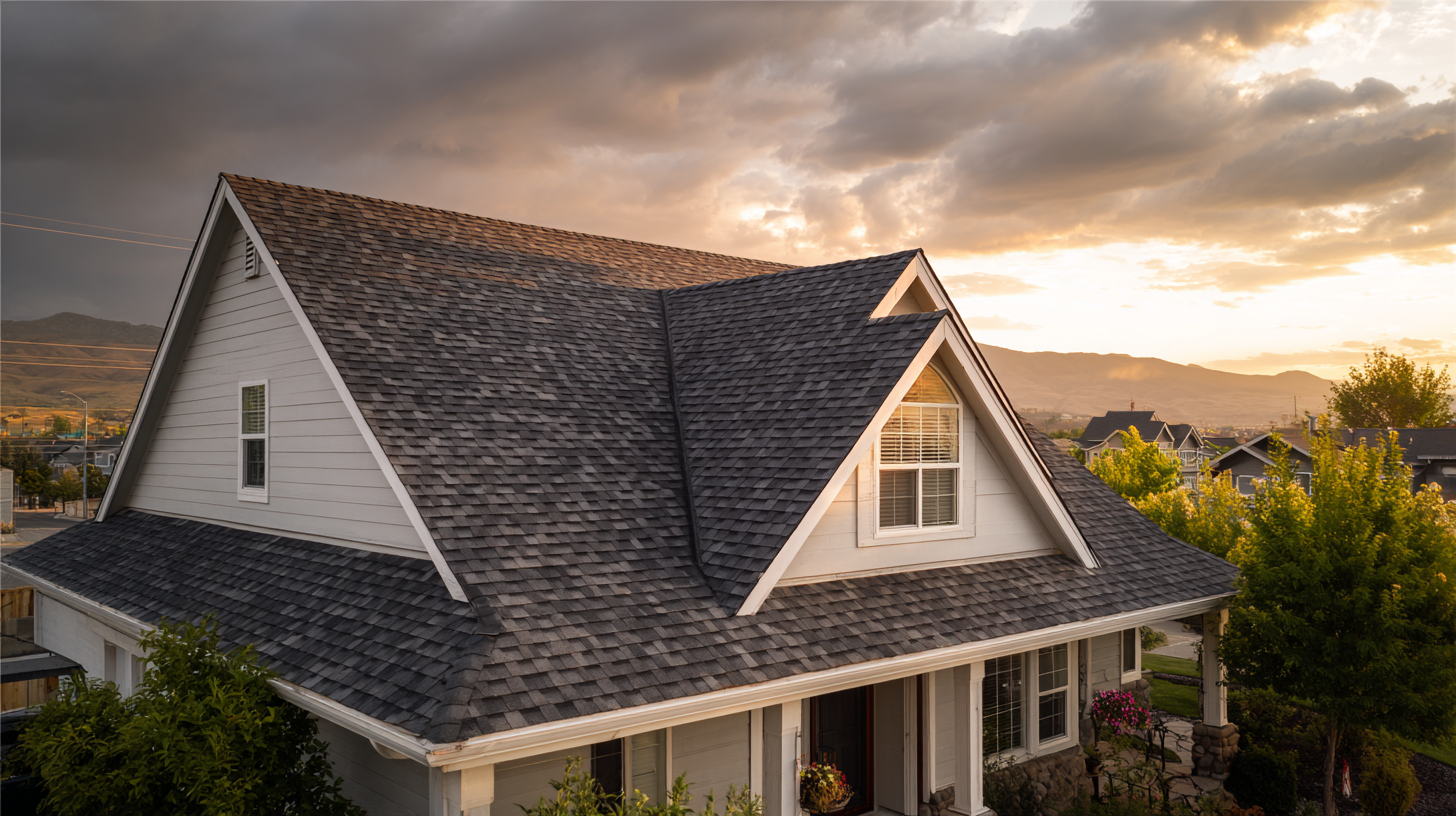 Shingle roof at sunset representing Summit Roofing Professionals’ quality roofing in Alabama and Georgia